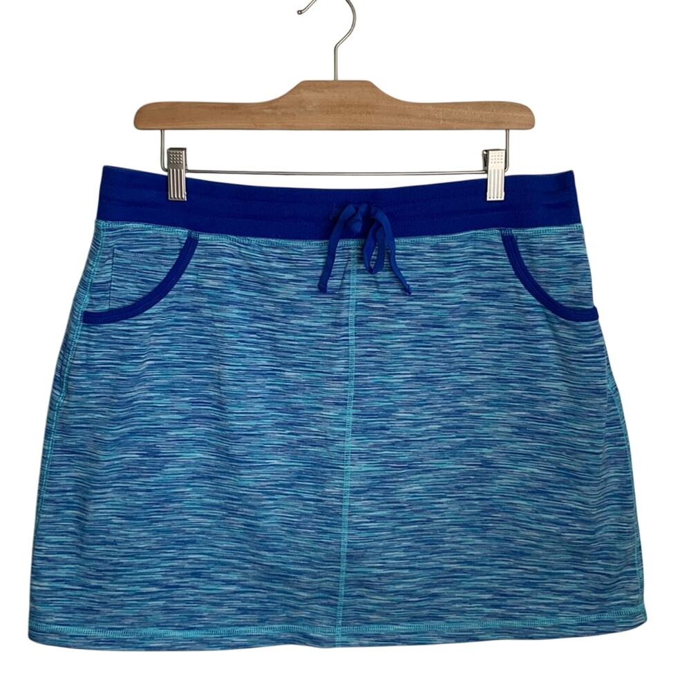 T By Talbots Skort Skirt Heather Blue Shorts Pockets Stretch W-567 Sz XL